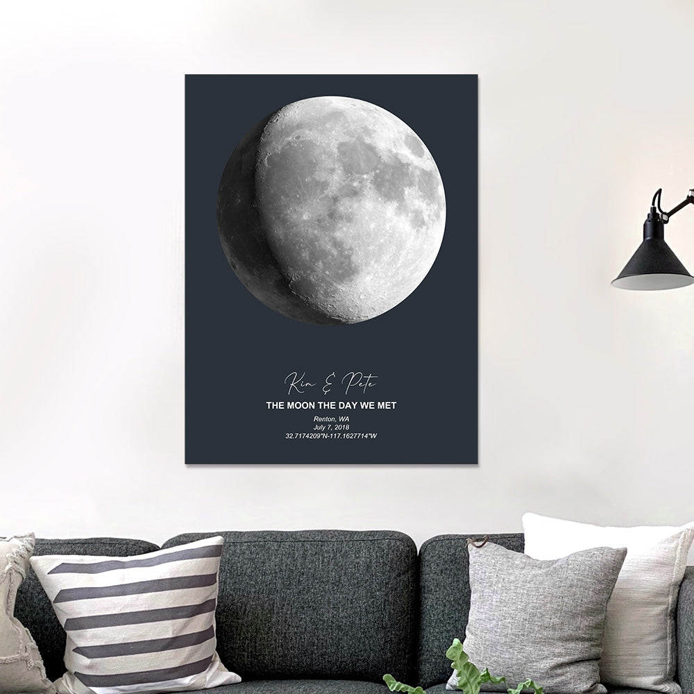 Custom Moon Phase Poster Gift for Anniversary - auphotomugs