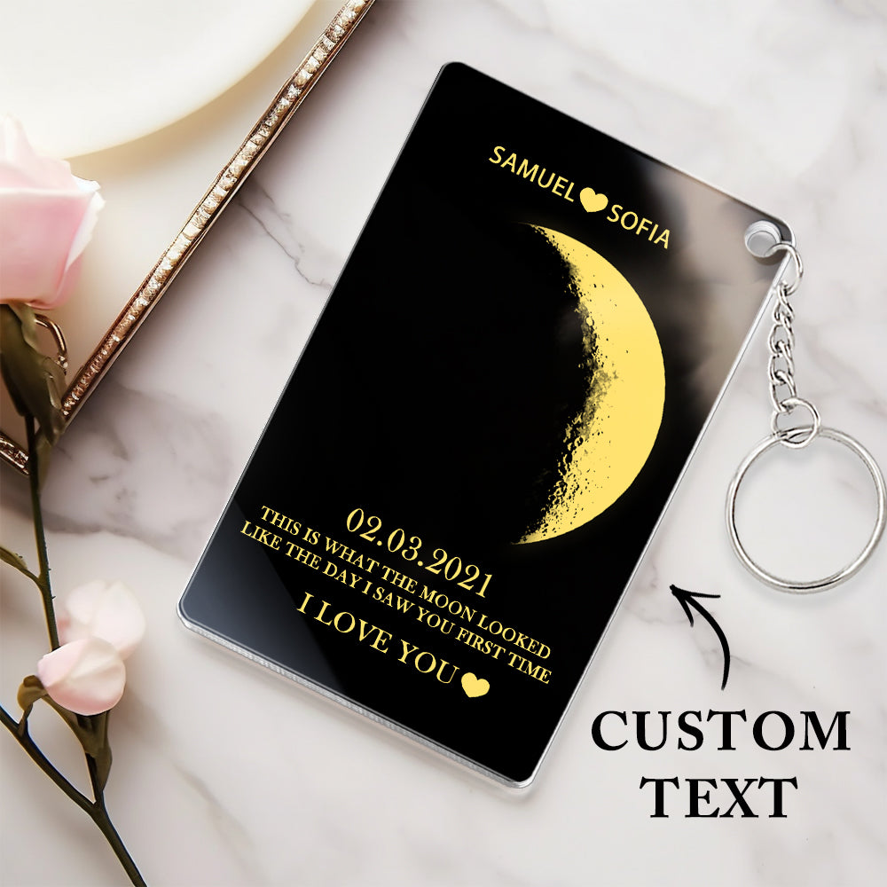 Custom Moon Phase Acrylic Keychain Gifts for Her - auphotomugs