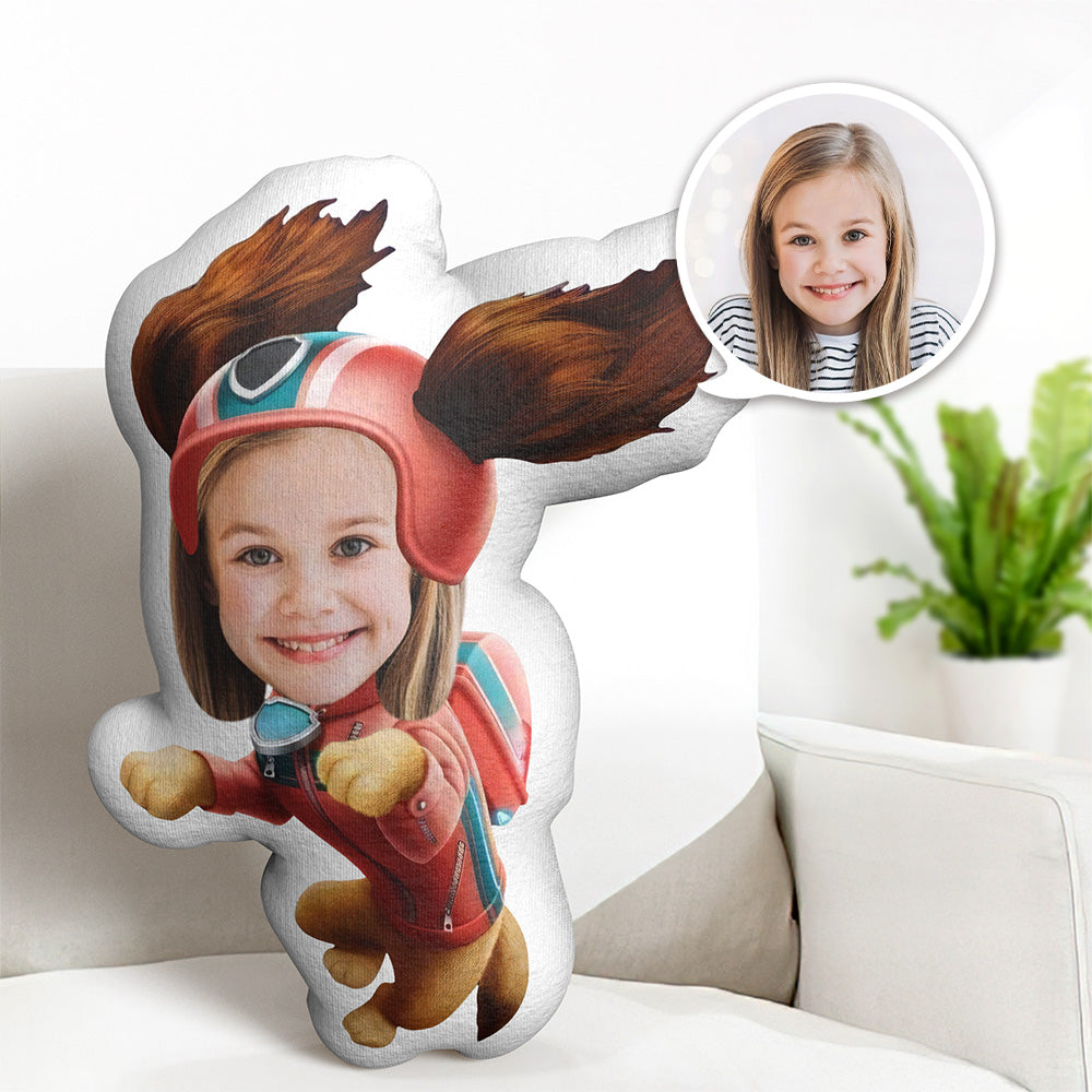 Custom Face Pillow Minime Paw Dog Doll Personalized Photo Gifts for Kids - auphotomugs