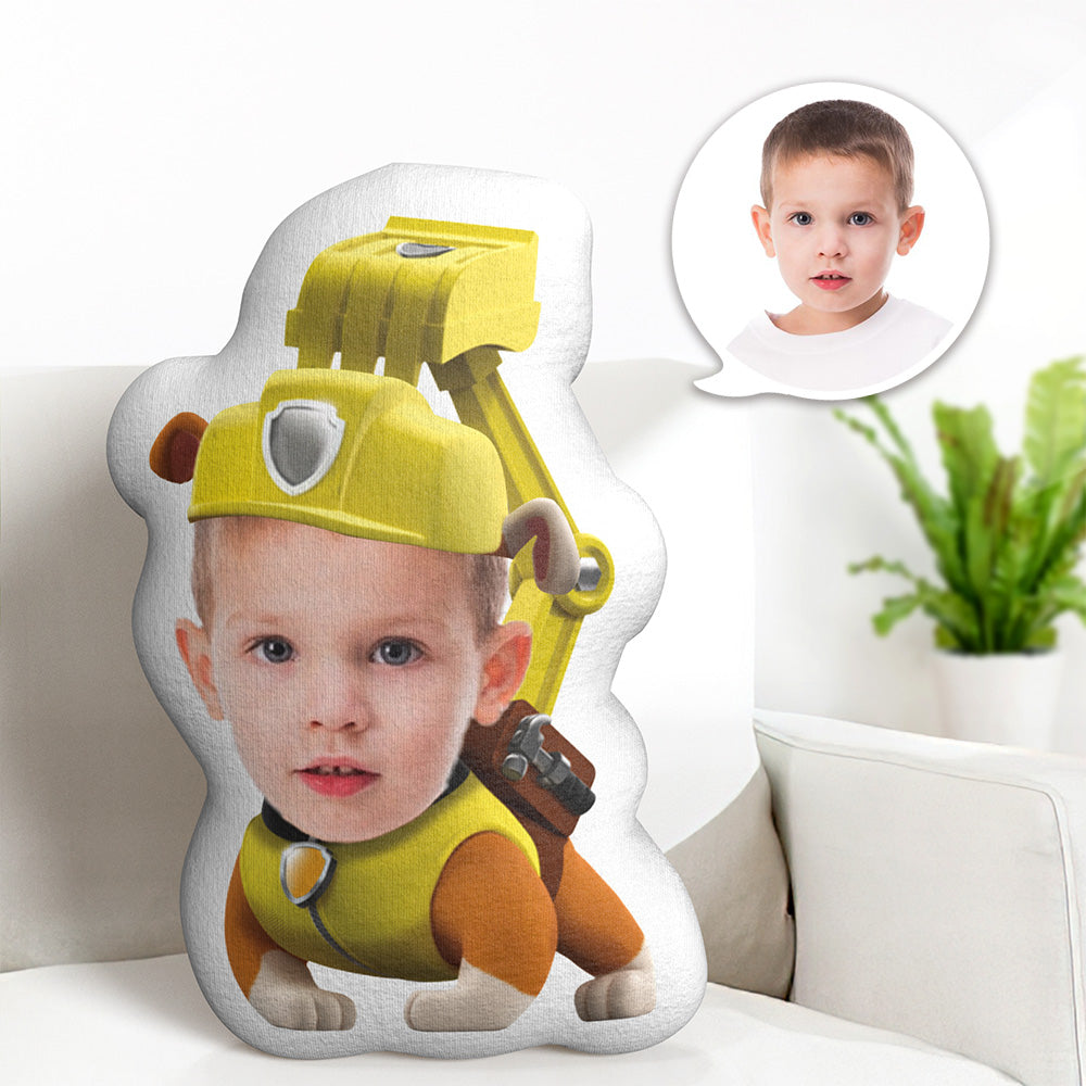Custom Face Pillow Minime Yellow Suit Dog Doll Personalized Photo Gifts for Kids - auphotomugs