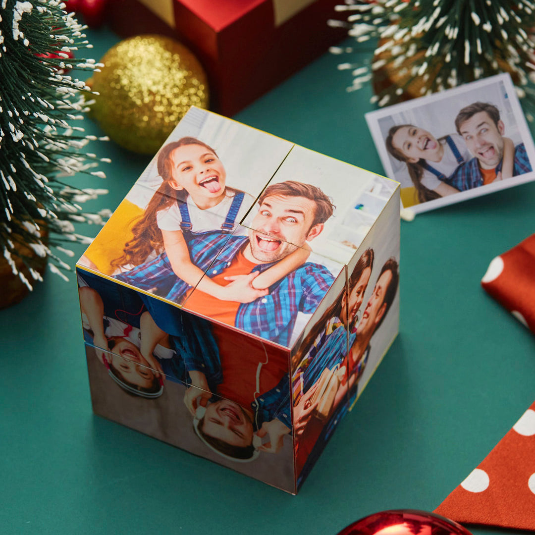 Custom DIY Magic Folding Photo Rubic's Cube To The Best Dad-Father and Daughter