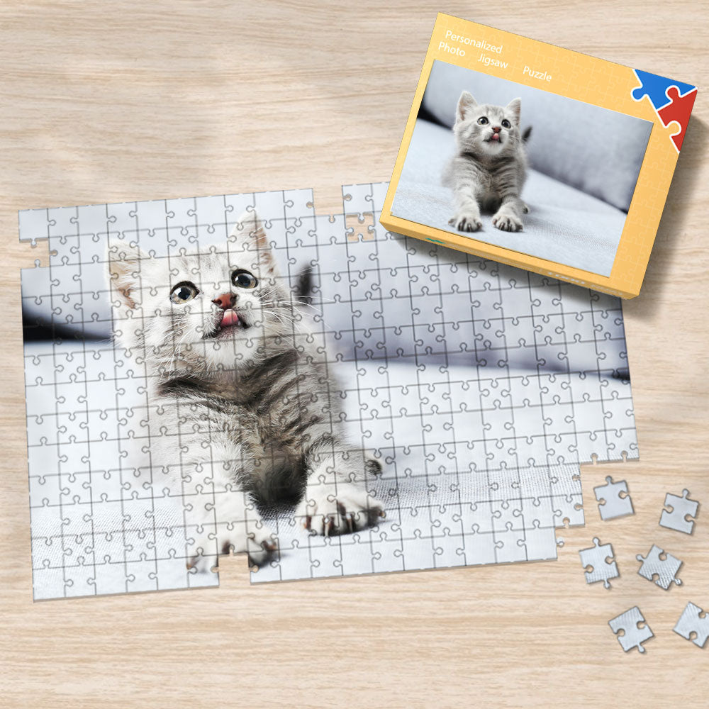 Personalised Photo Puzzle Custom Cat Photo Puzzle Pet Photo Jigsaw Puzzle Best Gifts for Pet Lover-35-1000 Pieces