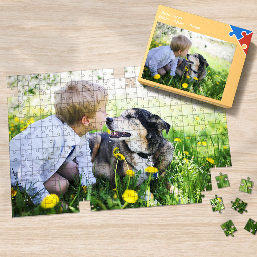 Personalised Photo Puzzle Dog Photo Puzzle Pet Photo Jigsaw Puzzle 35-1000 Pics Best Gifts for Pet Lover- Boy and Dog