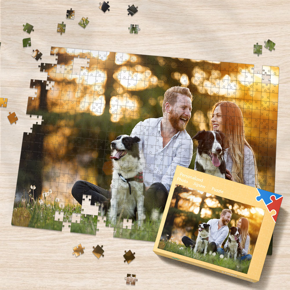 Custom Puzzle Personalised Photo Jigsaw Dog Photo Puzzle Pet Photo Jigsaw Puzzle 35-1000 Pics Best Gifts for Pet Lover- Couple and Dog