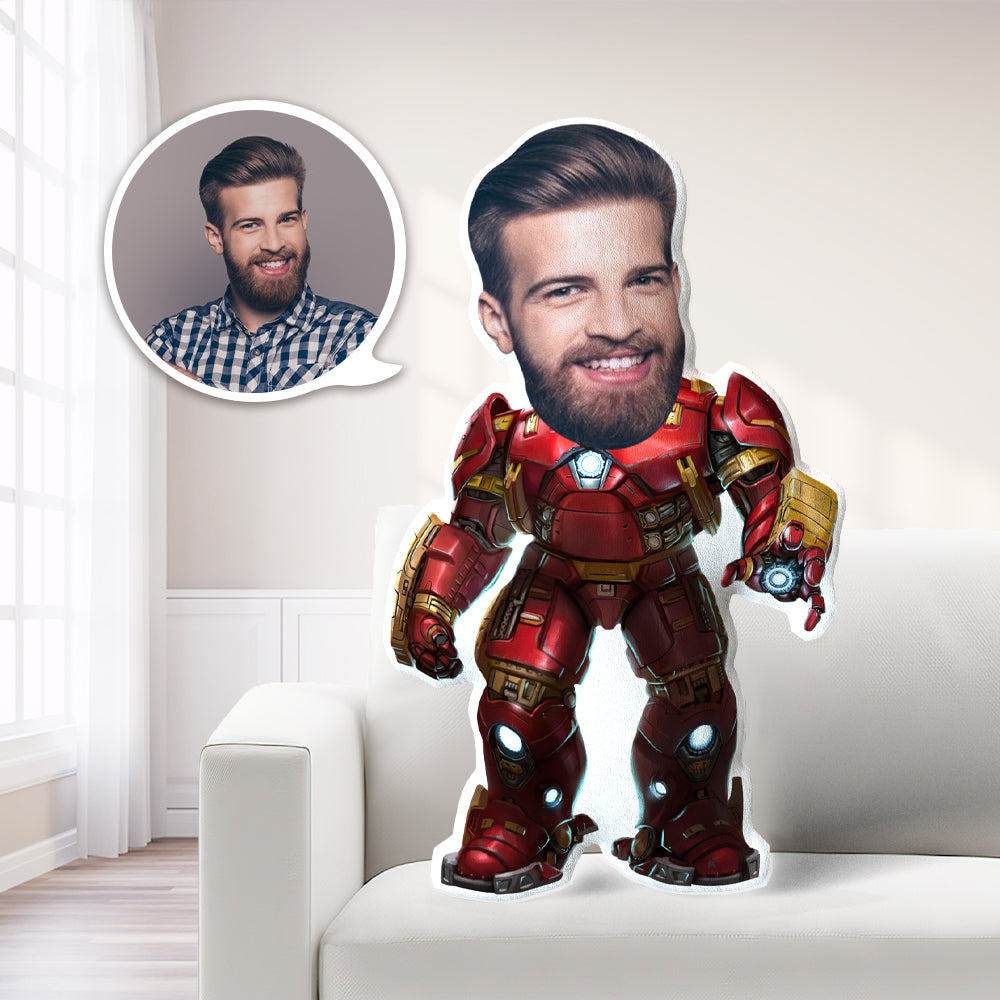 Personalised Face Pillow Hulkbuster Armor MiniMe Pillow Costume Pillow Doll Photo Face Doll Unique Gift for Him