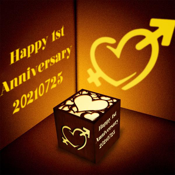 Anniversary Gifts Custom Engraved Lantern Box Personalized Projection Light