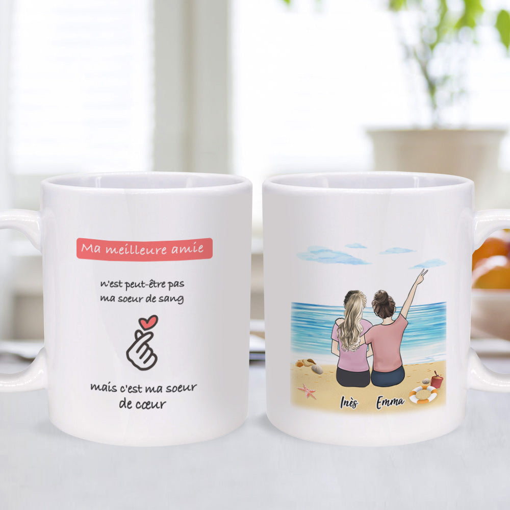 Custom Best Friend Mugs Perfect Gift for Friends Custom Cartoon Mug - 3D Preview