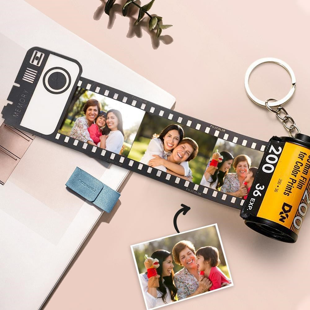 Mother's Day Gifts Custom Camera Film Roll Keychain Anniversary Gift