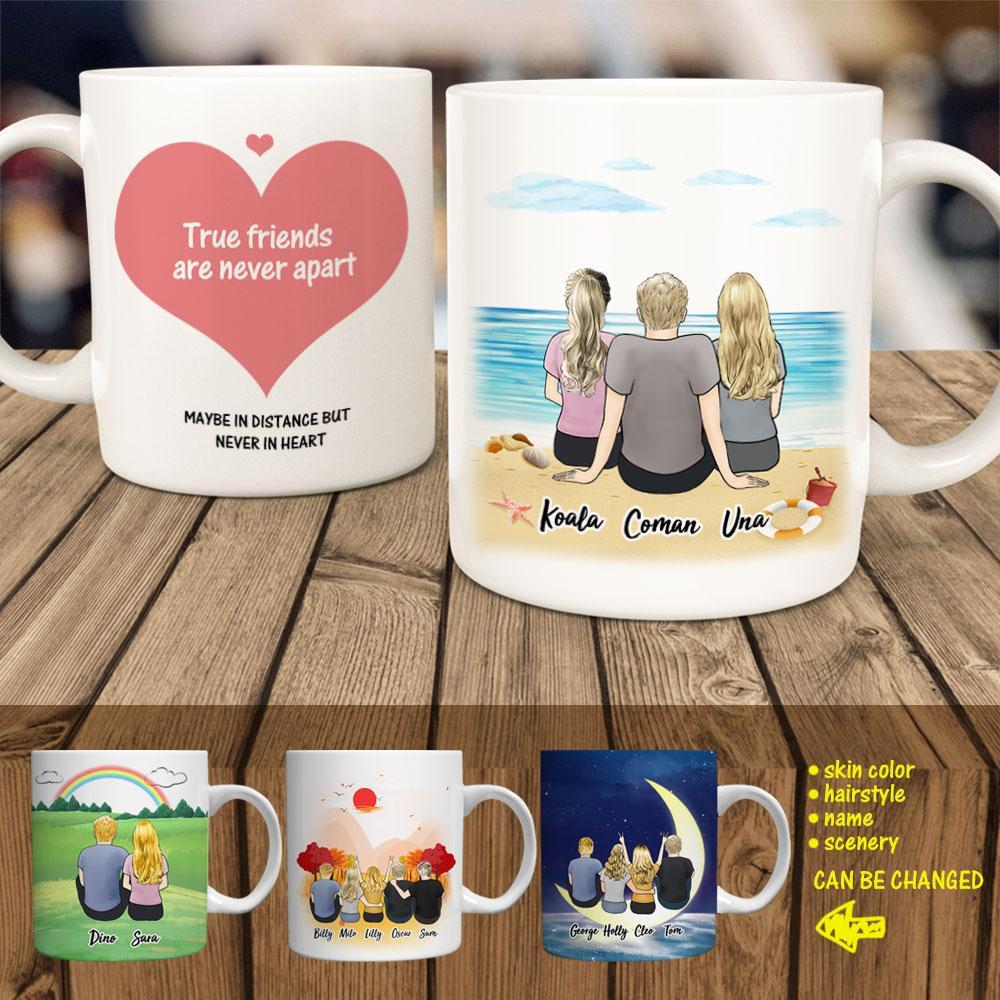 Personalised Best Friends Coffee Mug Perfect Gift for Friends Custom Cartoon Mug with Your Text
