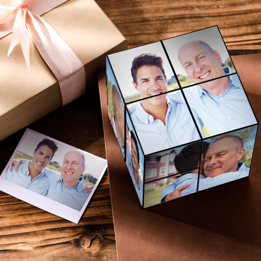 Custom DIY Folding Picture Cube Gift For Father
