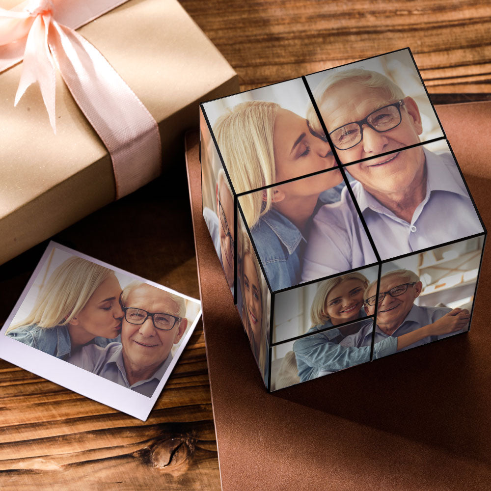 Custom DIY Magic Folding Photo Rubic's Cube Gift For Love Romantic Gift For Dad For Husband