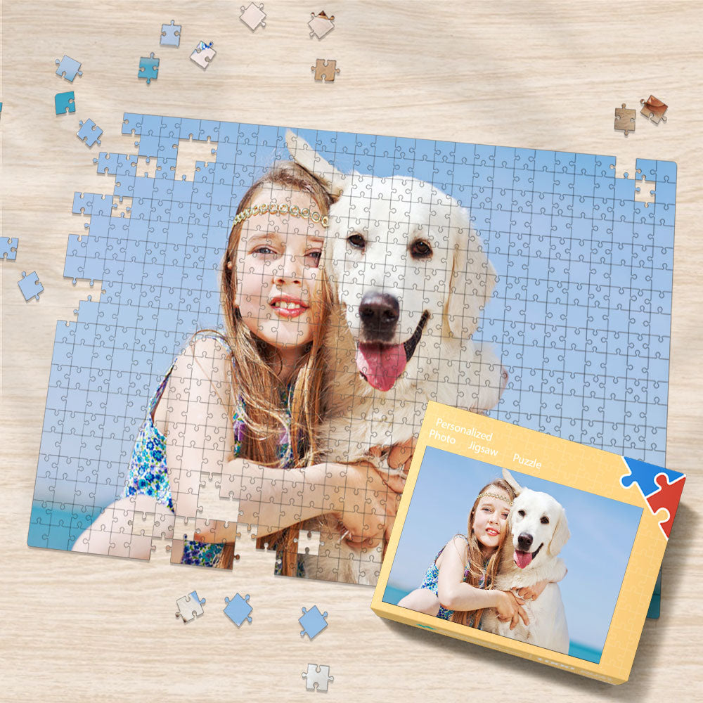 Custom Photo Jigsaw Dog Photo Puzzle Pet Photo Jigsaw Puzzle 35-1000 Pics Best Gifts for Pet Lover- Girl and Dog