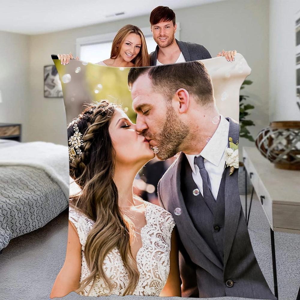 Custom Wedding Photo Blankets Personalised Blanket with Photos Best Gift For Her Anniversary Gift