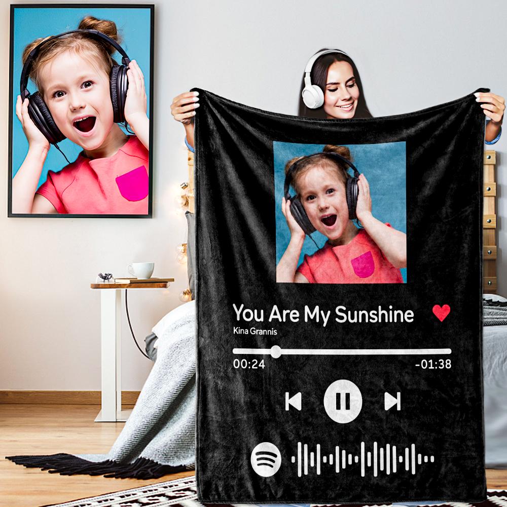 Custom Scannable Spotify Code Blanket Kids Photo Blankets