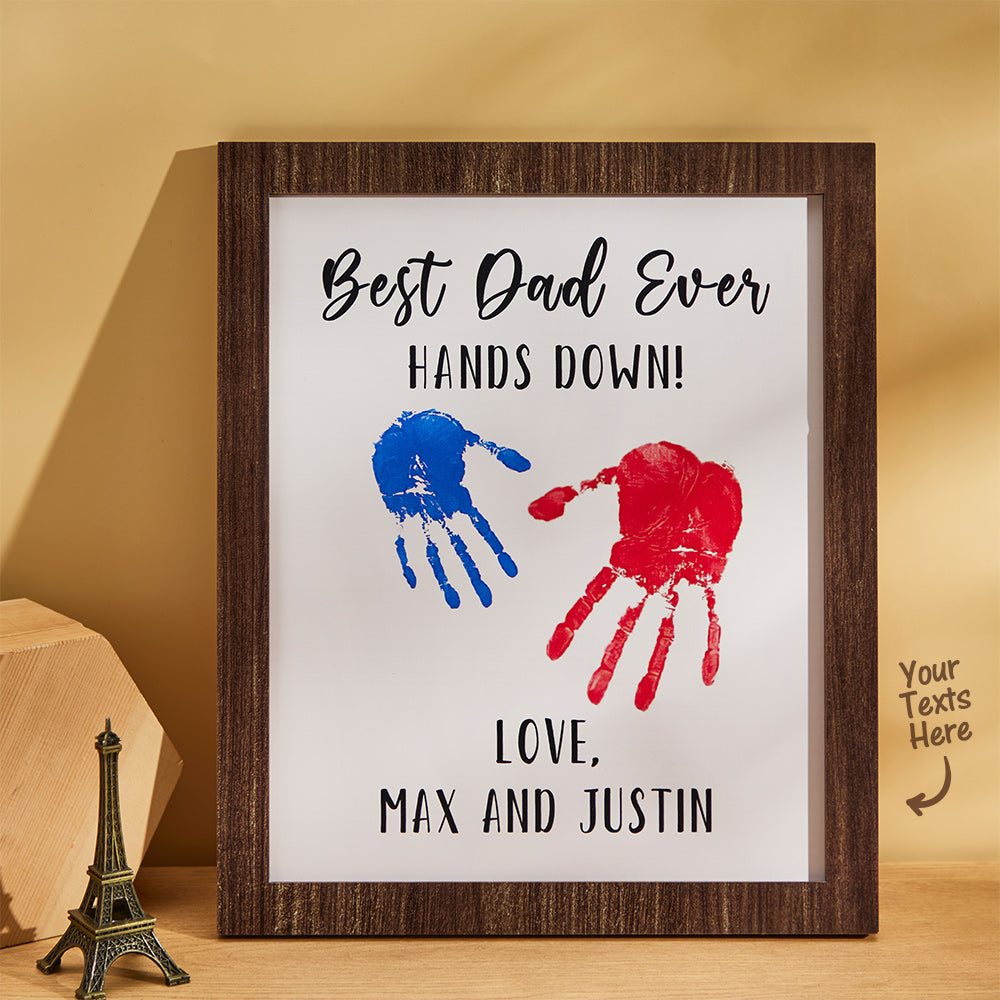 Custom Engraved Ornament Creative Handprint Best Dad Ever Father's Day Gifts - myphotowalletau