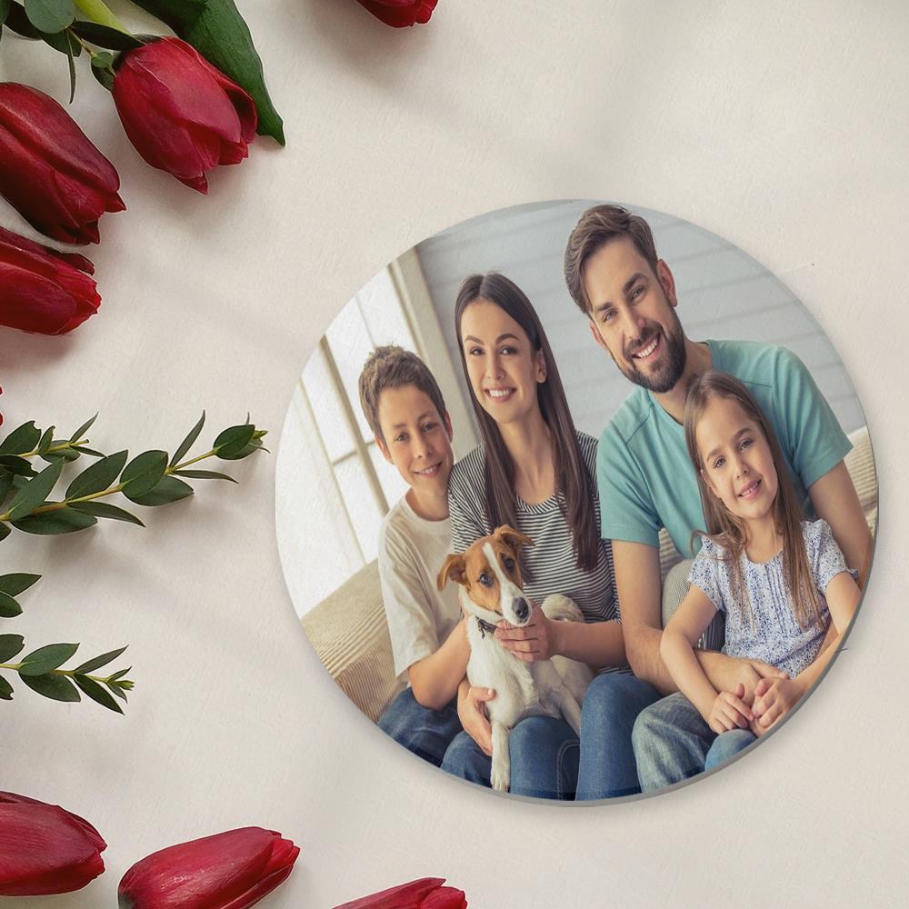 Round Custom Photo Coaster for Family
