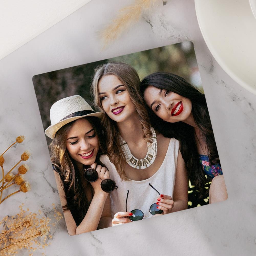 Square Custom Photo Coaster for Friends