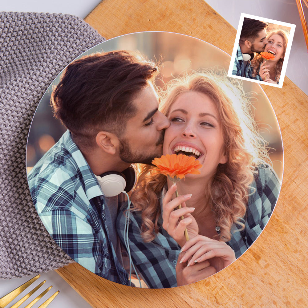 Mother's Day Gifts Personalized Dinner Plate Custom Photo Ceramics Dinner Plate Tableware Gift For Couple