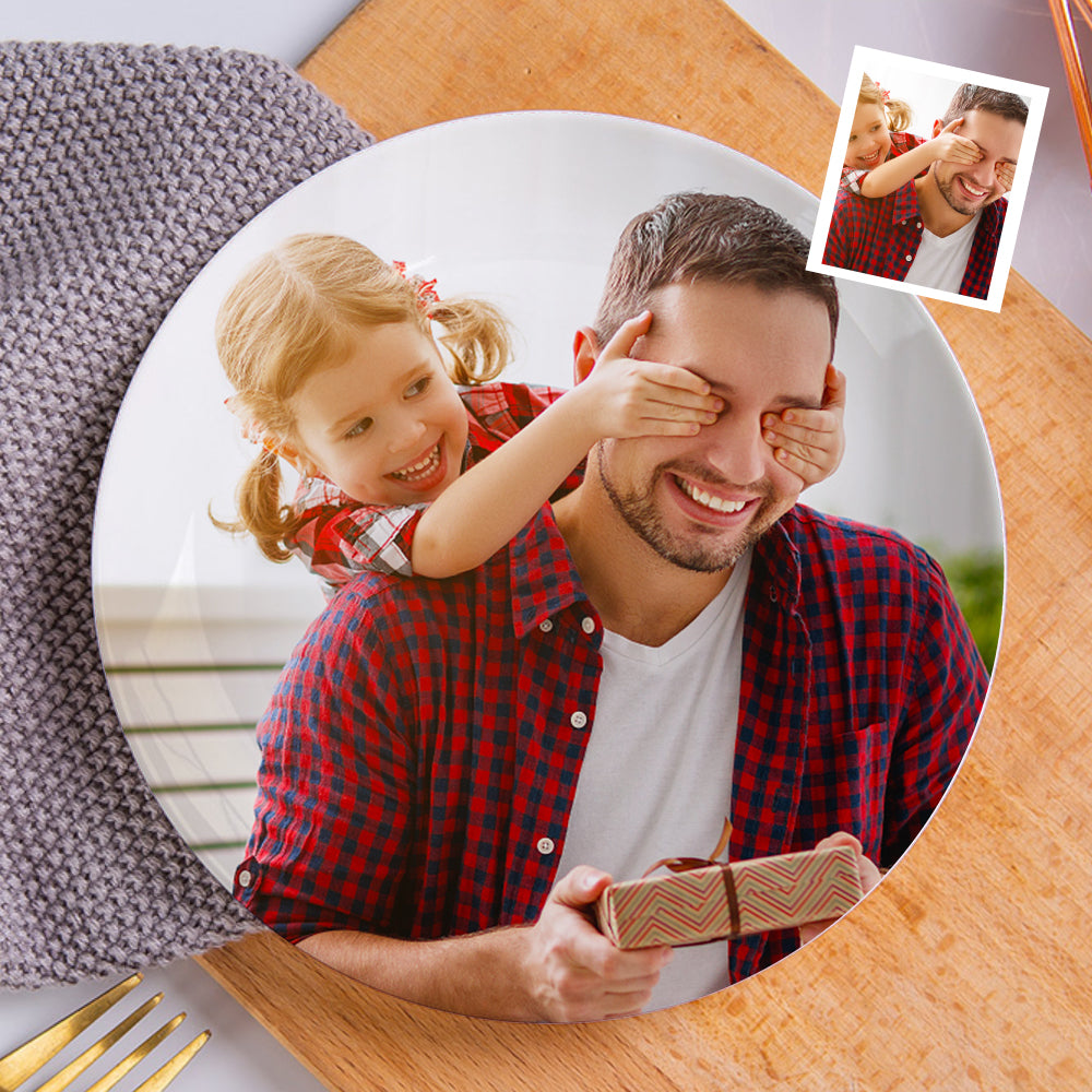 Personalized Dinner Plate Custom Ceramics Dinner Plate With Picture Tableware For Dad