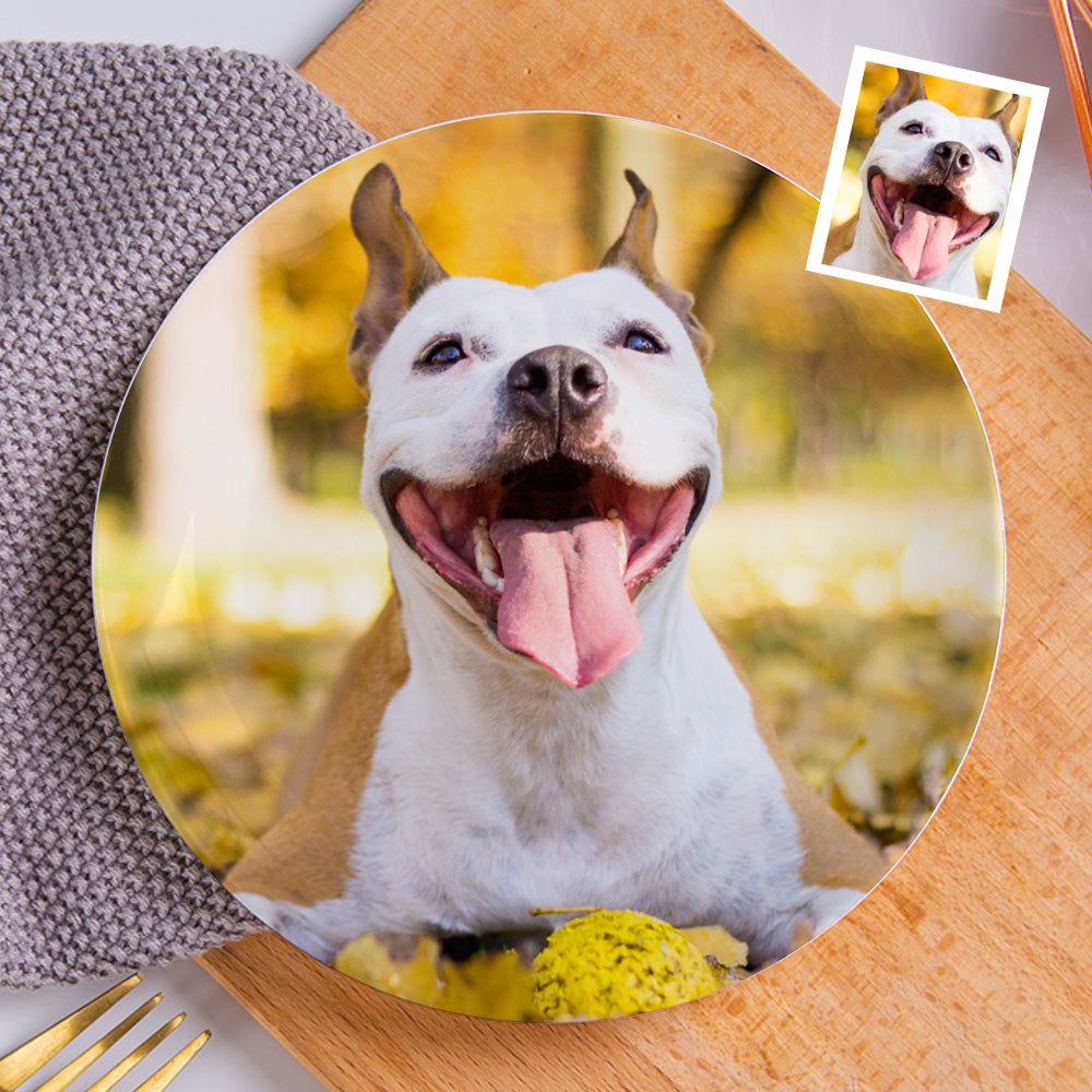 Mother's Day Gifts Personalized Dinner Plate Custom Photo Ceramics Dinner Plate Tableware With Pet
