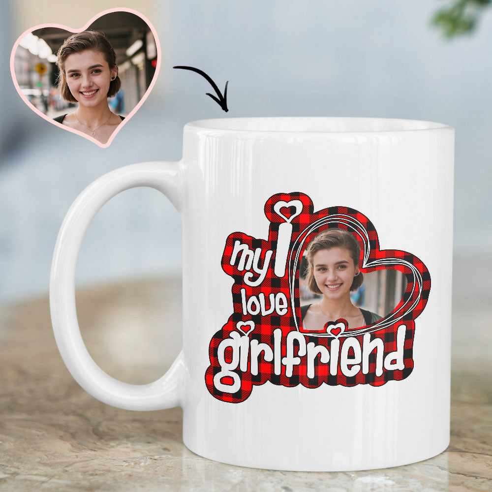 Valentine's Day Mug I Love my Boyfriend Mug I Love my Girlfriend Mug Custom Mug for Couple - auphotomugs