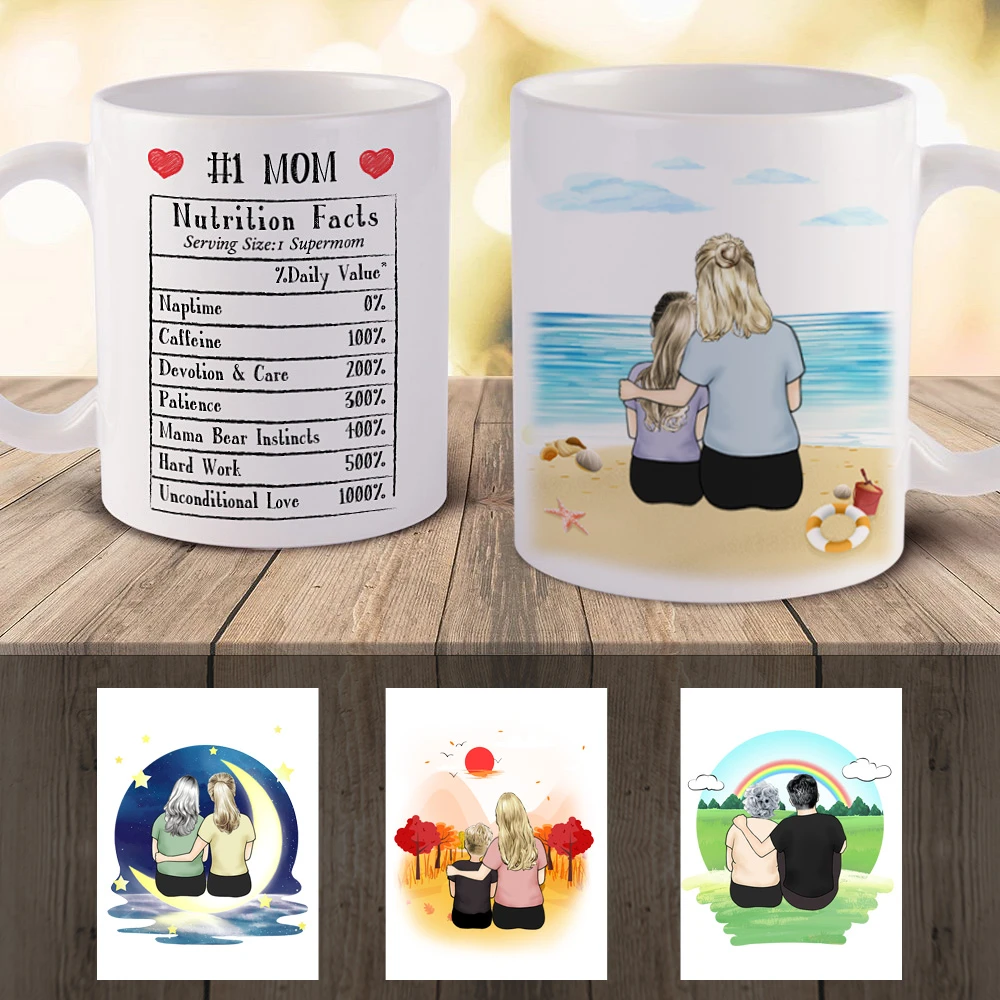 Custom Mom and Daughter Personalized Lover Coffee Mug(online design & 3D preview)