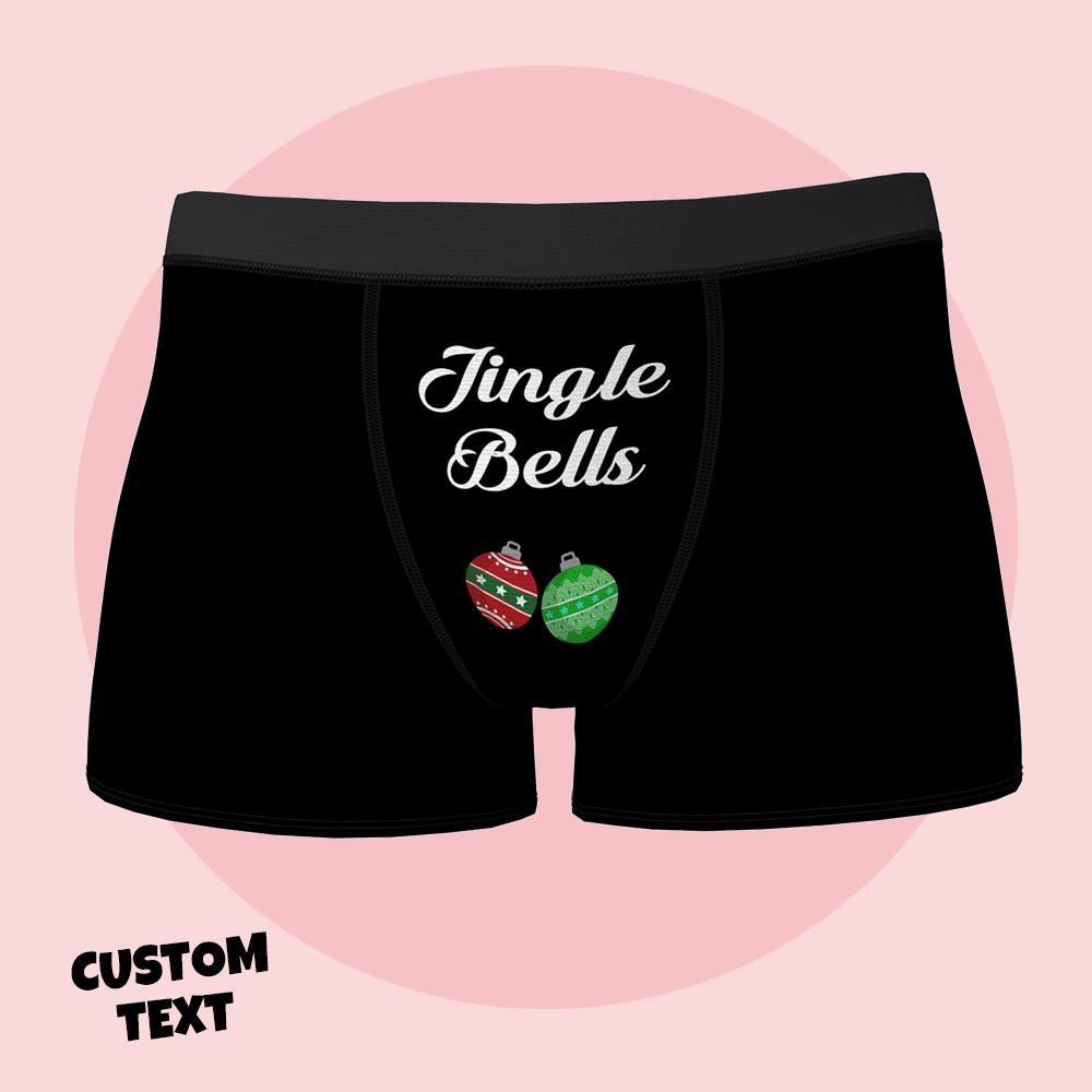 Custom Engraved Boxer Jingle Bells Underwear for Men