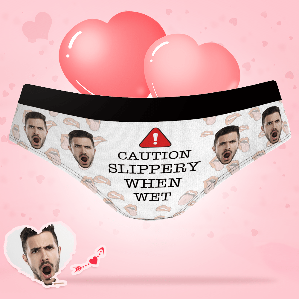 Personalized Panties Gift for Girlfriend - "Caution Slippery When Wet"