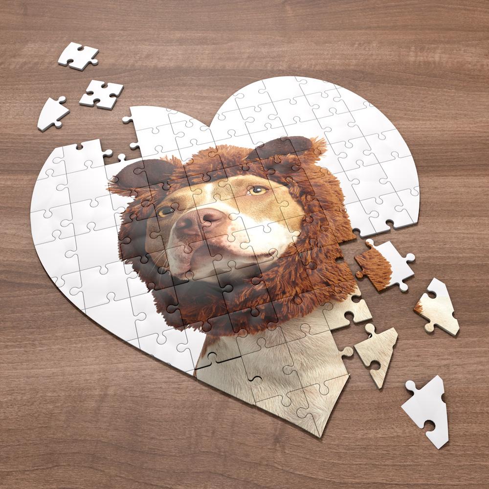Pet Photo Puzzle Personalized Heart Shaped Photo Puzzle