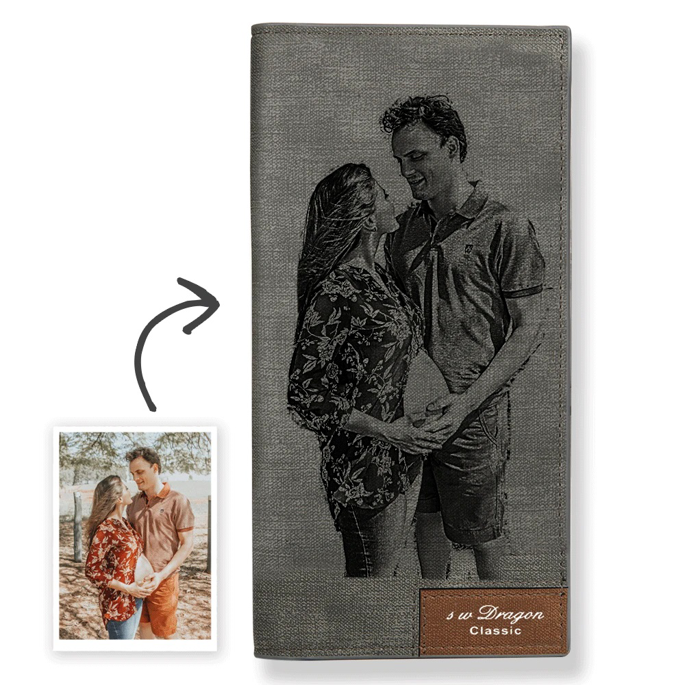 Women's Custom Photo Wallet Grey (Design Online & Preview)
