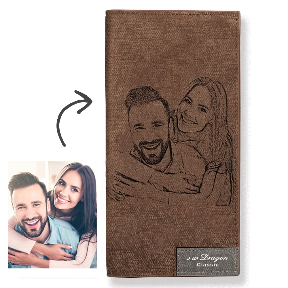 Custom Photo Wallet Personalized Wallet Couple Bifold Long Style Wallet