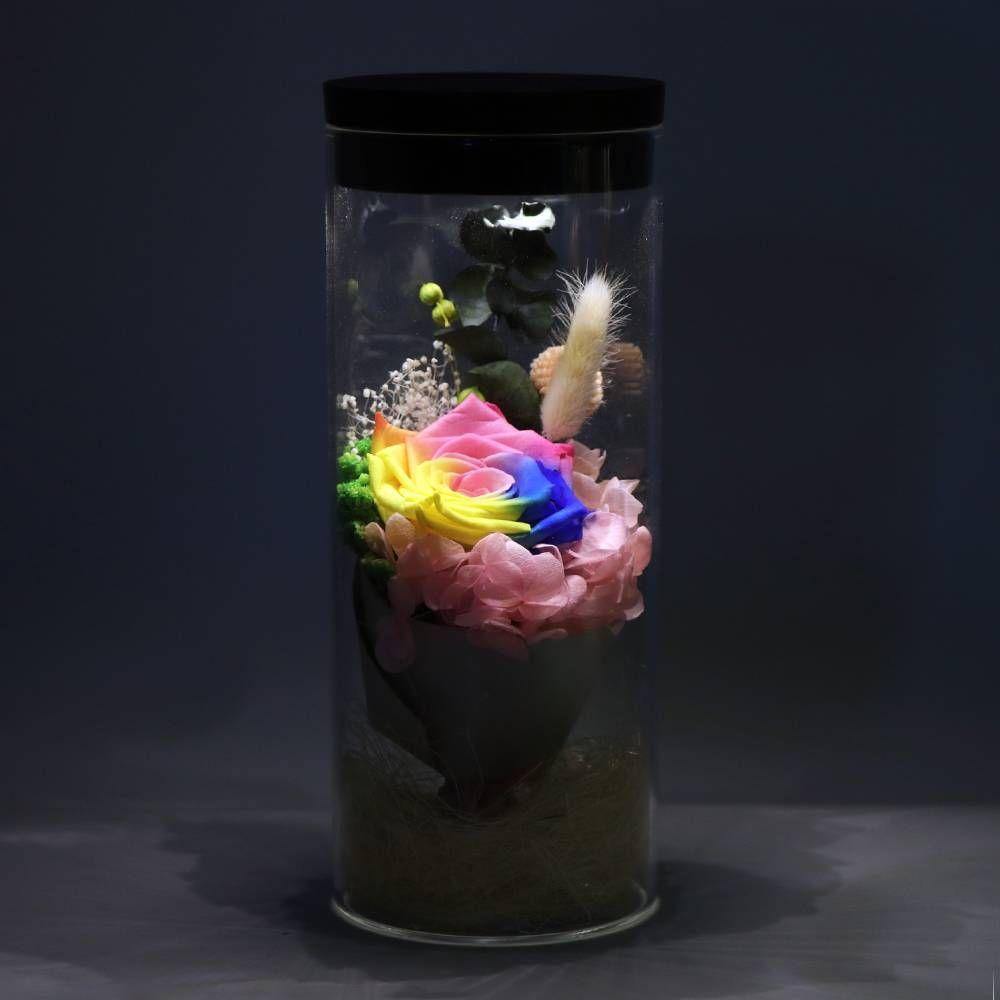 Night Lamp, LED Bottle Lamp Touch Light - Colorful Rose - MyPhotoMugs