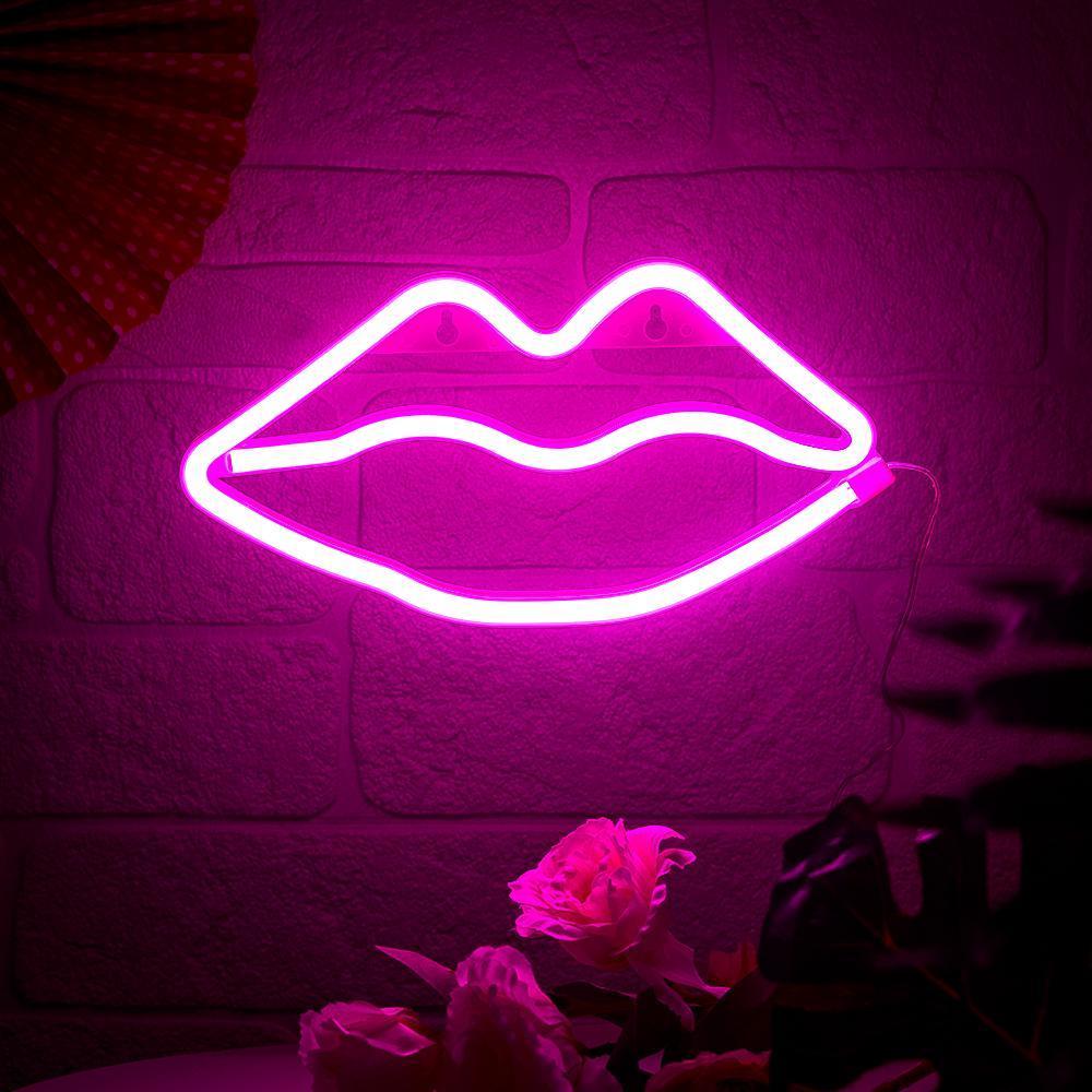 Home Night Light Neon Shape-Lips