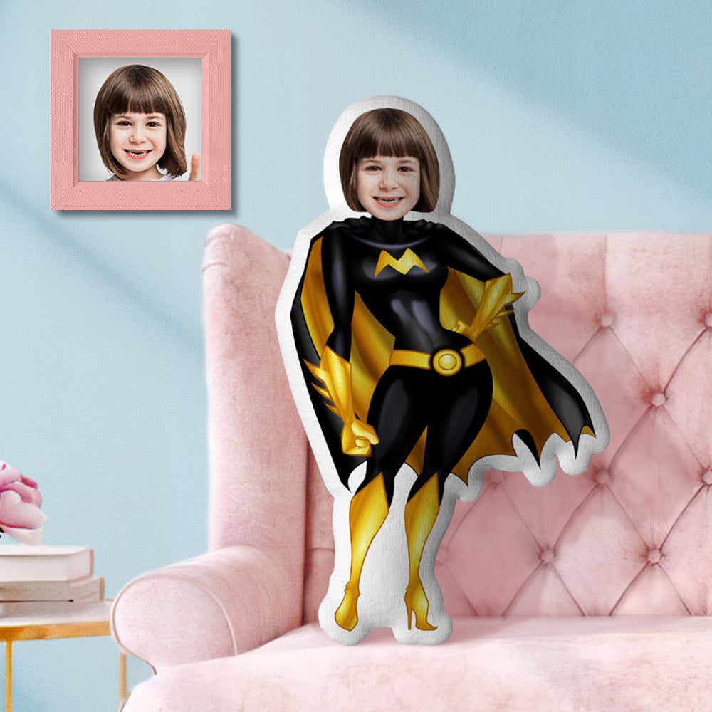 Custom Face Dolls My face On Pillows Unique Personalized BatwomanMinime Pillow A Truly Cool Girl Gift for Kid