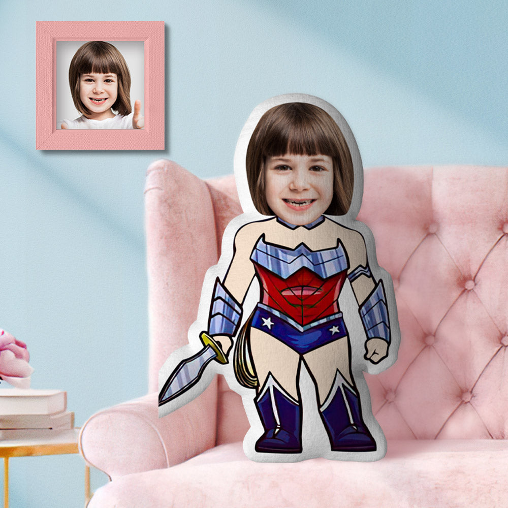 Custom Face Pillow MiniMe Pillow Personalized Photo Face Doll Gift Wonder Woman for Kid