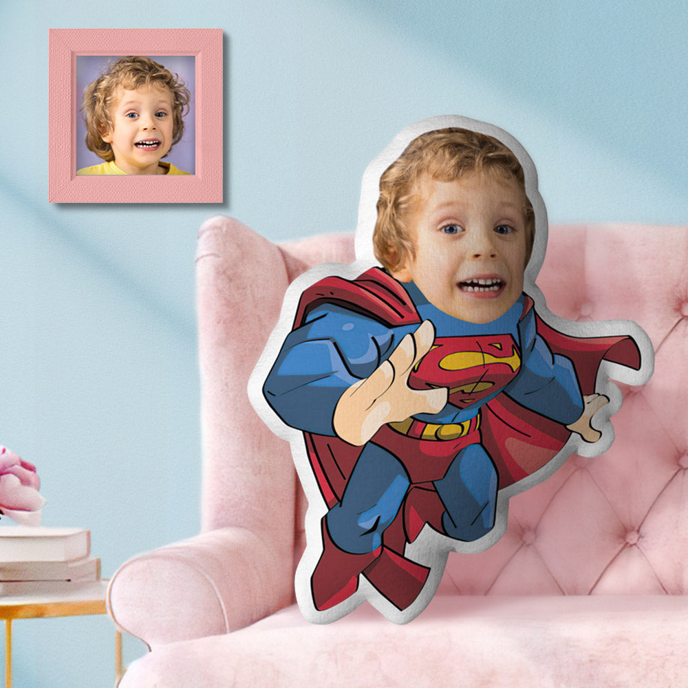 Custom Face Pillow MiniMe Pillow Personalized Photo Face Doll Superman Gift Pillow for Kid