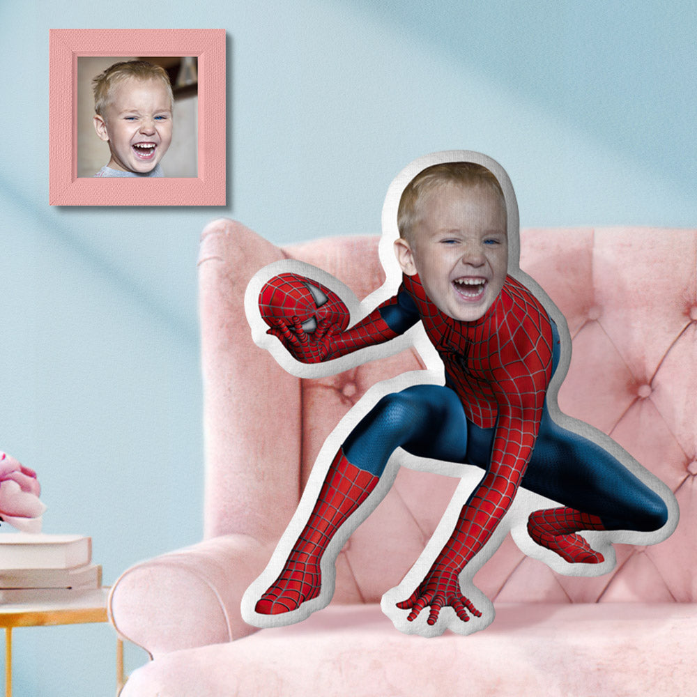 Custom Face Pillow Photo Minime Doll Unique Personalized Spiderman Gift for Kid