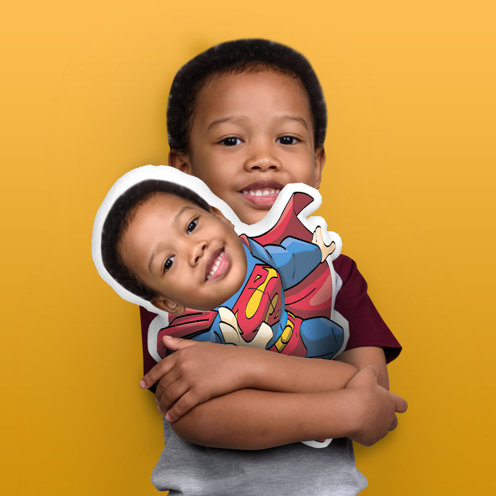 Personalized Face Pillow Photo Face Doll Superman Pillow Superhero Pillow Personalized Face Pillow Children's Gift