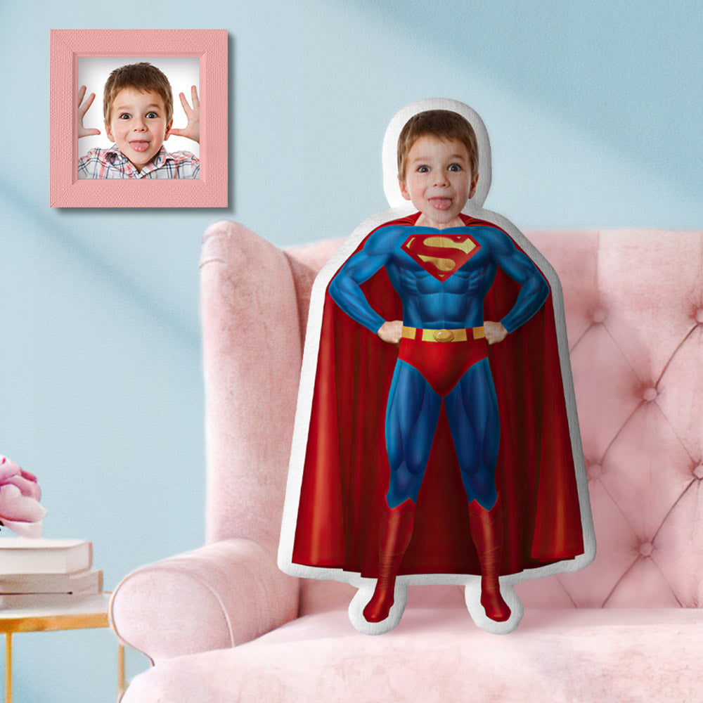 Custom Face Pillow MiniMe Pillow Personalized Photo Face Doll Superman Gift for Kid