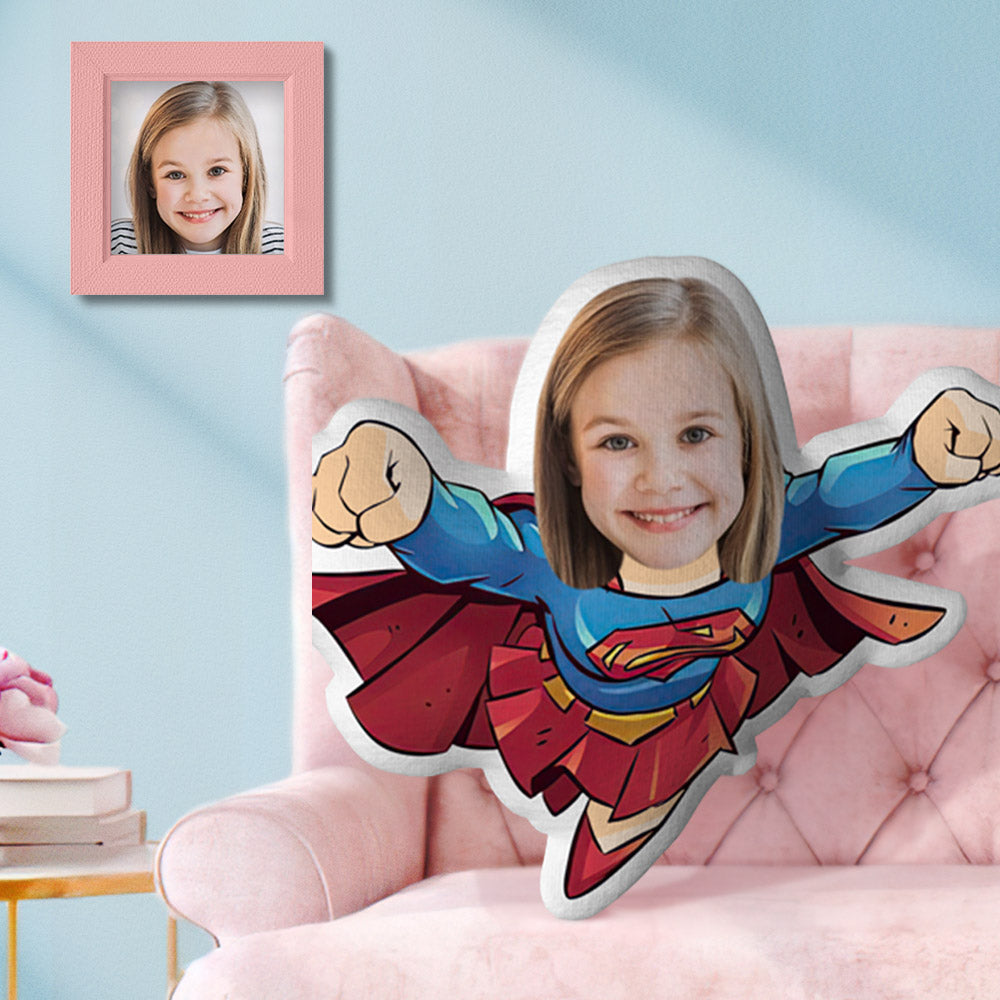 Custom Face Pillow MiniMe Pillow Personalized Photo Face Pillow Gift Superwomen For Kid