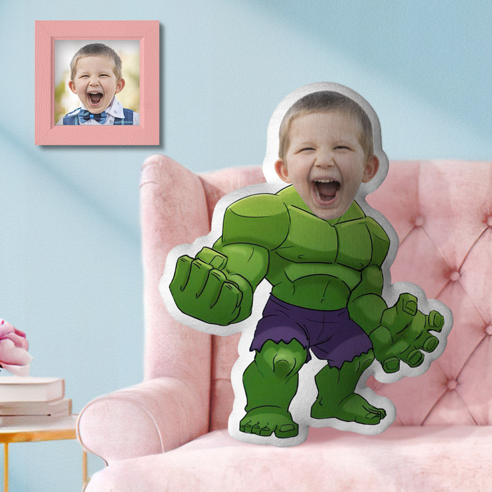 Custom Face Pillow MiniMe Pillow Personalized Photo Face Doll Hulk Gift for Kids
