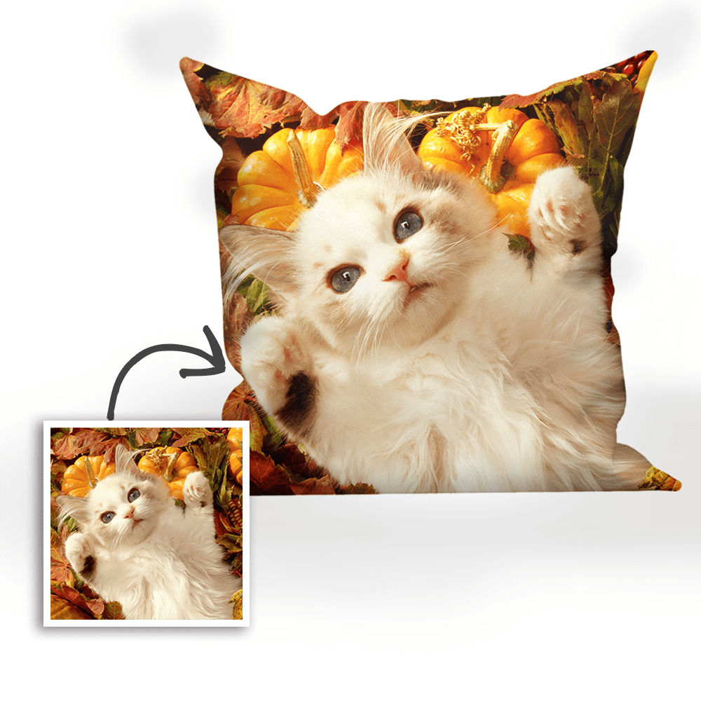 Custom Photo Pillow Personalised Cat Picture Pillow Cat Photo on a Pillow Gift