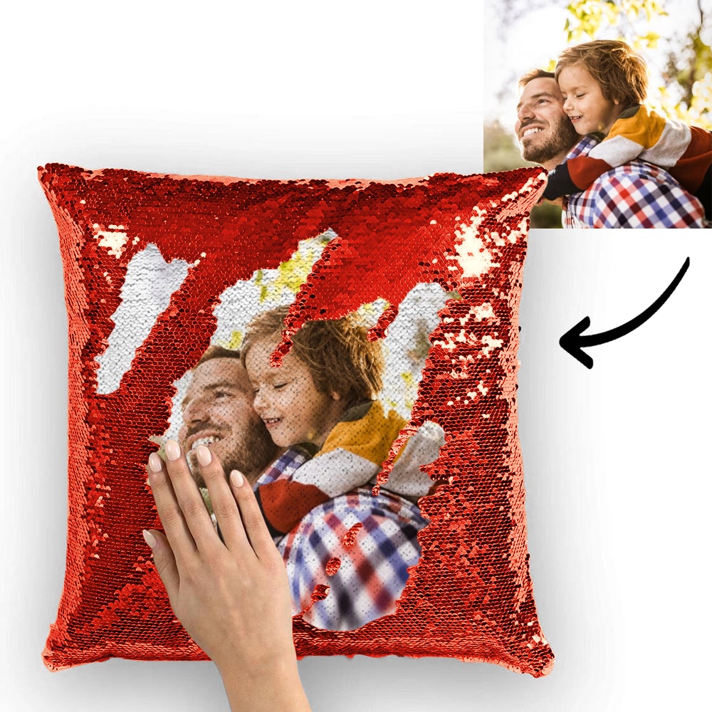 Custom Reversible Magic Sequin Cushion Pillow with Picture 15.75inch*15.75inch