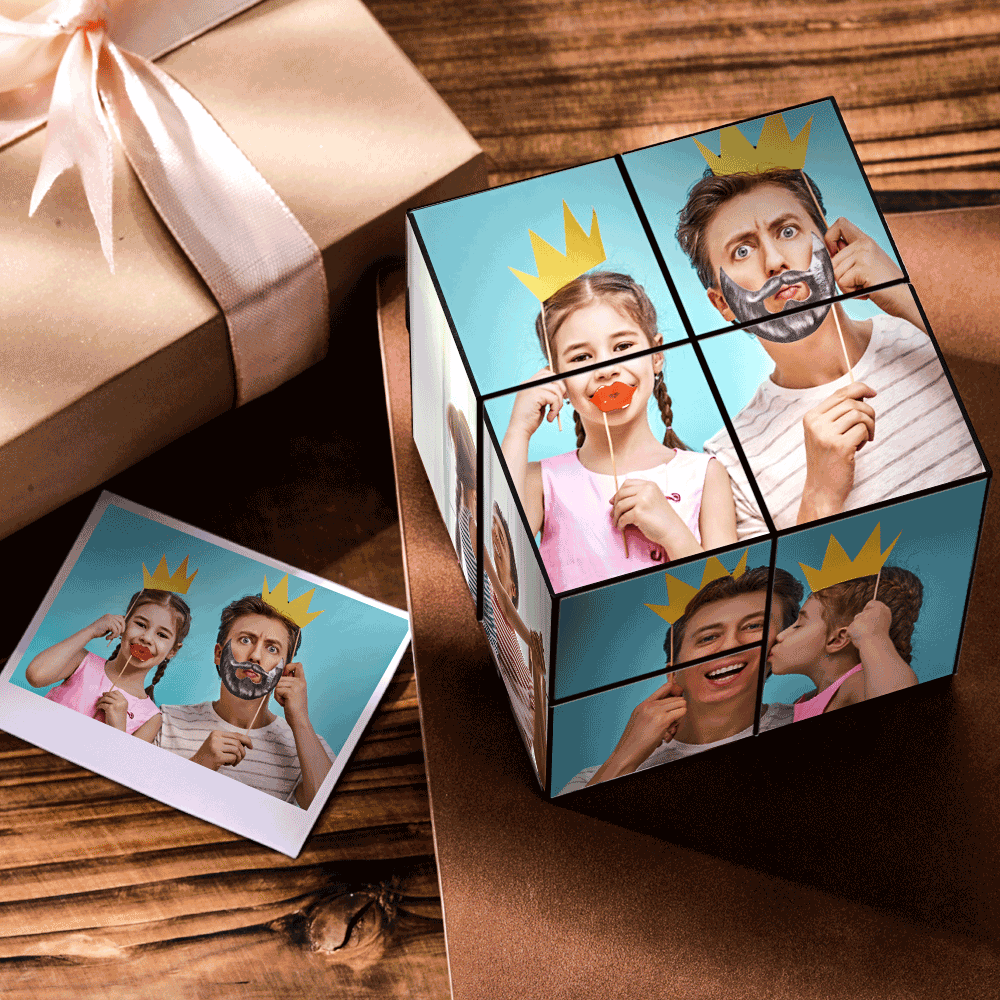 Custom Photo Rubic's Cube Magic Folding Gifts For Father