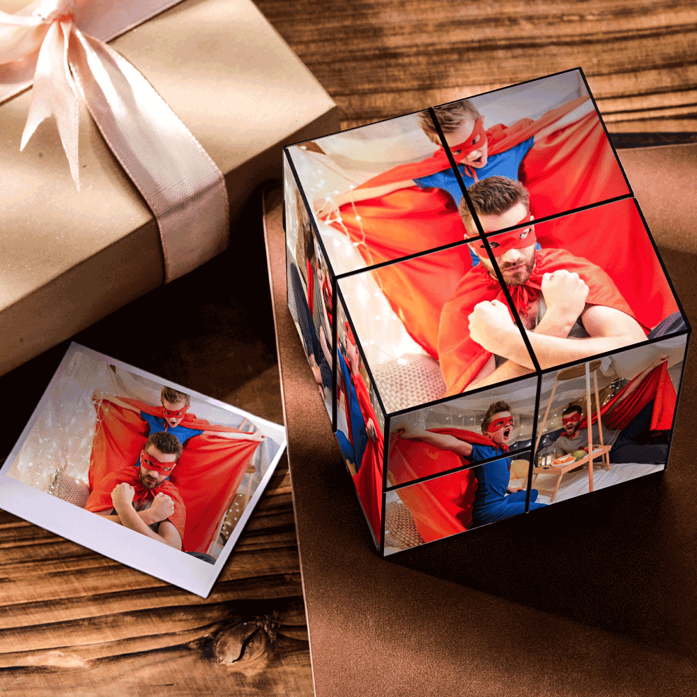 Personalized DIY Magic Photo Cube Gift For Love Special Gift for Dad