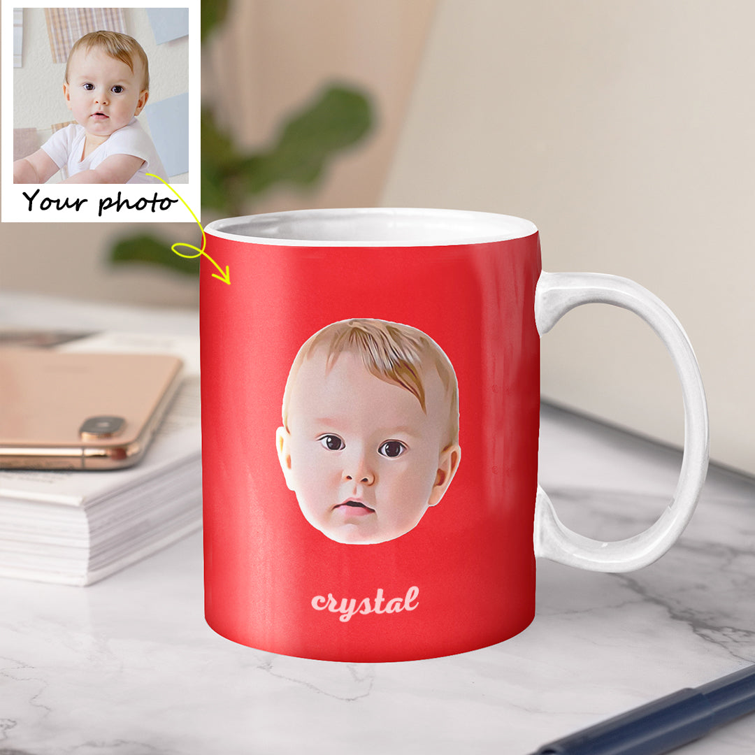 Personalized Face Mug Photo Mug Custom Portrait Mug Gift with Name