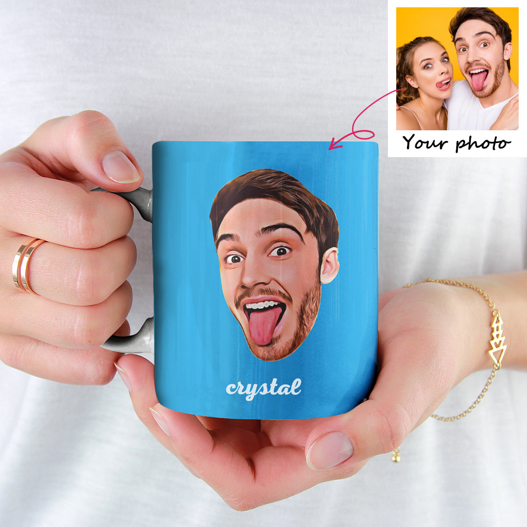 Custom Face Portrait Mug Personalized Photo Mug Gift-Name Avaiable