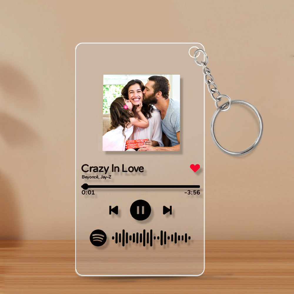 Custom Spotify Acrylic Music Keychain Personalized Music Photo Keychain
