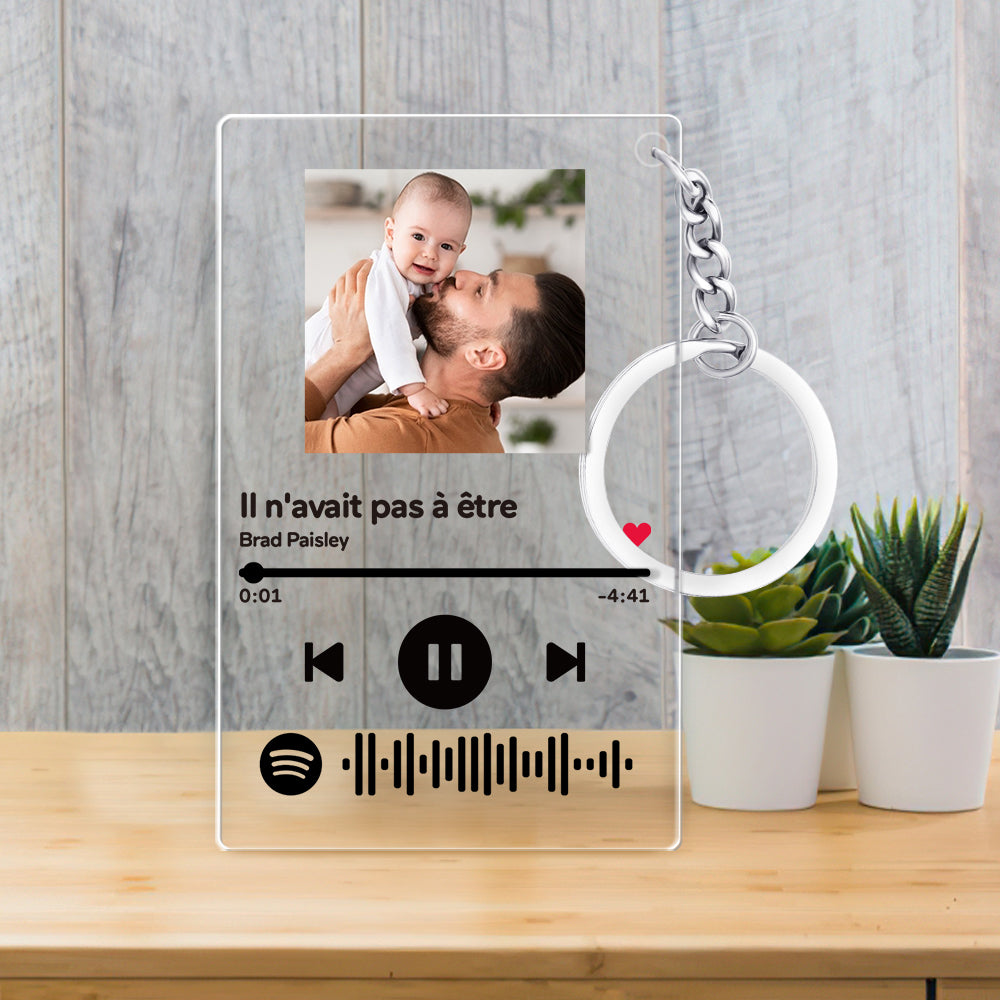 Custom Spotify Code Acrylic Music Keychain Personalized Photo Keychain
