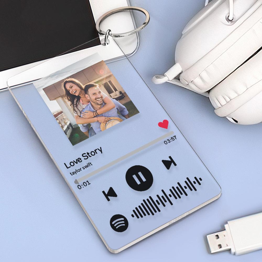 Spotify Photo Keychain Music Keychain Custom  Custom Acrylic Song Keyring